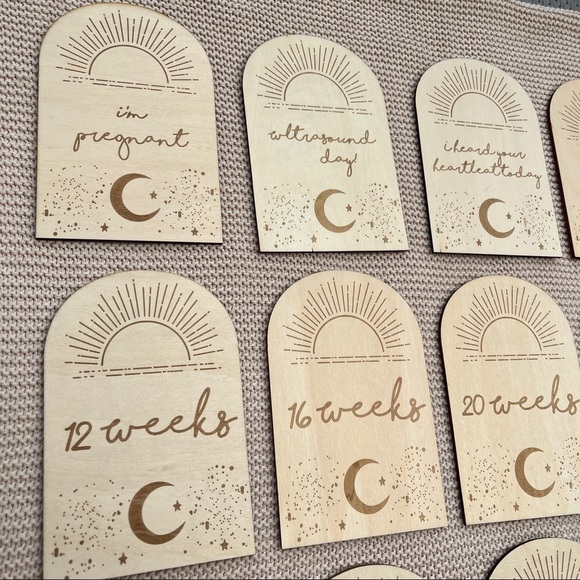 Pregnancy Milestone Plaques | Set 15 Boho Style - Picture 4 of 5